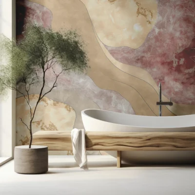 PP00238-WEB Papier Peint Ligne Ondulée Abstraite